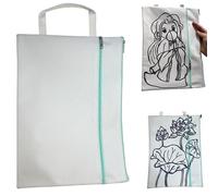 Syiyunran Funda Para Libros Bolsillo Protector - Bolsa Escolar De Lona Blanca Pura, Estuche Con Frontal Libro, Cremallera Y Asa PortáTil, Regalos Para Amantes Los Libros (Puede Dibujarla Usted Mismo)