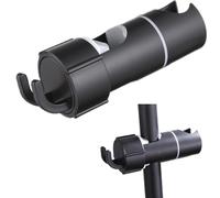 Syiyunran Soporte Ducha Mano Ajustable Alcachofa - Cromo Abs Cabezal Sujeción 16-27 Mm Tamaño Universal360°Giratorio Varilla Rotar Bracket Para Cabezal Para Cuarto De Baño Colgador Ducha（Negro）