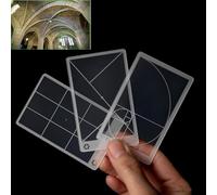 Syiyunran Visor de Proporción áurea - 3 Pack, Triángulo Oro, Fibonacci, Regla Los Tercios Composición, Visualización Fotografía, Pintura, Dibujo, Cabe en el Bolsillo Pintura Herramienta Composición