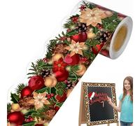 syiyunran Washi Tape Decorativo Navidad - 1 rollo, 7,5 cm de Ancho, Pegatinas Bordes para Decoraciones Navideñas, Embellecer Diarios, Scrapbooking, Manualidades, Planificación