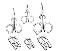 SYJINHUASY 3 tijeras plegables, mini cortador de manualidades de acero inoxidable, tijeras de viaje, plegables, perfectas para viajes familiares, camping, al aire libre (J004)