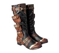 SYJYM - Botas altas medievales steampunk retro para hombre, talla grande, P90911a, 45 1/3 EU