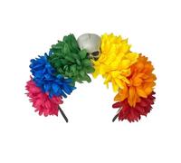 SYJYM - Diadema de hadas para Halloween, Día de los Muertos, corona floral con diseño de calavera aterradora, aro mexicano