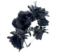 SYJYM - Diadema de hadas para Halloween, Día de los Muertos, corona floral con diseño de calavera aterradora, diadema mexicana
