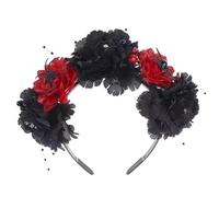 SYJYM - Diadema de hadas para Halloween, Día de los Muertos, corona floral con diseño de calavera aterradora, aro mexicano