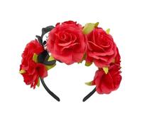 SYJYM - Diadema de hadas para Halloween, Día de los Muertos, corona floral con diseño de calavera aterradora, diadema mexicana