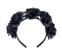 SYJYM - Diadema de hadas para Halloween, Día de los Muertos, corona floral con diseño de calavera aterradora, aro mexicano