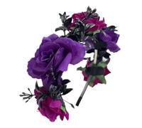 SYJYM - Diadema de hadas para Halloween, Día de los Muertos, corona floral con diseño de calavera aterradora, aro mexicano