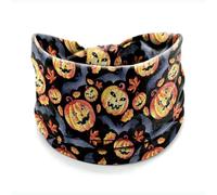 SYJYM - Diademas de Halloween para mujer, turbante ancho para vestir, diadema de calabaza, telaraña de esqueleto malo