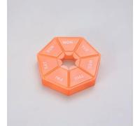 SYJYM Silicone World - Caja de medicina semanal portátil de 7 rejillas, pastillero de plástico para 7 días, dispensador de embalaje de almacenamiento de medicamentos de viaje