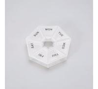 SYJYM Silicone World - Caja de medicina semanal portátil de 7 rejillas, pastillero de plástico para 7 días, dispensador de embalaje de almacenamiento de medicamentos de viaje