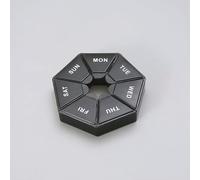 SYJYM Silicone World - Caja de medicina semanal portátil de 7 rejillas, pastillero de plástico para 7 días, dispensador de embalaje de almacenamiento de medicamentos de viaje