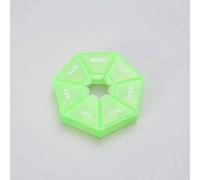 SYJYM Silicone World - Caja de medicina semanal portátil de 7 rejillas, pastillero de plástico para 7 días, dispensador de embalaje de almacenamiento de medicamentos de viaje