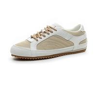 SYJYM - Tenis planos para mujer, zapatos de entrenamiento moral, antideslizantes, talla grande, zapatos deportivos para mujer, Ivory, 39.5 EU