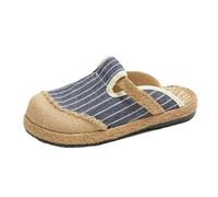 SYJYM - Zapatos casuales de primavera literarios para mujer, tacón plano, casual, boca poco profunda, algodón y lino, bordado para mujer, 016, 39.5 EU