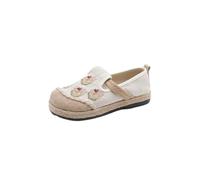 SYJYM - Zapatos casuales de primavera literarios para mujer, tacón plano, casual, boca poco profunda, algodón y lino, bordado para mujer, 04., 37.5 EU