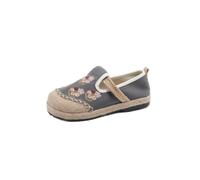 SYJYM - Zapatos casuales de primavera literarios para mujer, tacón plano, casual, boca poco profunda, algodón y lino, bordado para mujer, 07, 38 EU