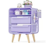 SYKIARIOL Mesita de noche moderna con cajón para sofá, dormitorio, sala de estar y sofá - Diseño elegante que ahorra espacio, color morado