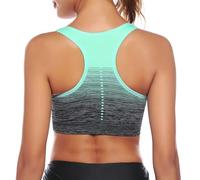 Sykooria Sujetador Deportivo Mujer Sujetador Inalámbrico Sin Costuras con Almohadillas Extraíbles Sujetador de Entrenamiento para Yoga Fitness Ejercicio Corriendo(Verde,XL)