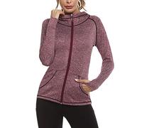 Sykooria Damen Laufjacke Voll Reißverschluss Sportjacke, Sudadera Bebe Mujer, A-Weinrot, S