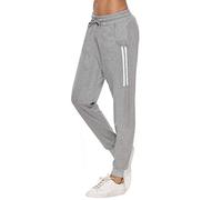 Sykooria Pantalones Deportivos Casuales para Mujer Pantalones de Jogger de Cintura con Cordón de Algodón Pantalones de Chándal Suaves y Ligeros con Bolsillo, Gris, XXL