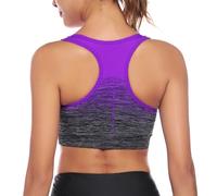 Sykooria Sujetador Deportivo Mujer Sujetador Inalámbrico Sin Costuras con Almohadillas Extraíbles Sujetador de Entrenamiento para Yoga Fitness Ejercicio Corriendo(Morado, S)
