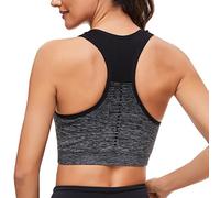 Sykooria Sujetador Deportivo Mujer Sujetador Inalámbrico Sin Costuras con Almohadillas Extraíbles Sujetador de Entrenamiento para Yoga Fitness Ejercicio Corriendo(Negro,L)