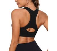 Sykooria Sujetadores Deportivos Mujer Sujetador Deportivo con Espalda de Nadador Top Deportivos Mujer Acolchados Top Corto de Gimnasio de Impacto Medio para Fitness(Negro,XL)