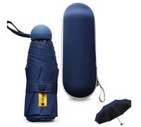 Sykrawki Paraguas Plegable Ultra Compacto para Viaje - Portátil, 8 Costillas Resistente al Viento | Protección UV 99% Impermeable | Unisex para Hombres y Mujeres (Marina de guerra)