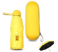 Sykrawki Paraguas Plegable Ultra Compacto para Viaje - Portátil, 8 Costillas Resistente al Viento | Protección UV 99% Impermeable | Unisex para Hombres y Mujeres (Amarillo limón)