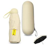 Sykrawki Paraguas Plegable Ultra Compacto para Viaje - Portátil, 8 Costillas Resistente al Viento | Protección UV 99% Impermeable | Unisex para Hombres y Mujeres (Amarillo jade)