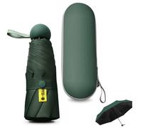 Sykrawki Paraguas Plegable Ultra Compacto para Viaje - Portátil, 8 Costillas Resistente al Viento | Protección UV 99% Impermeable | Unisex para Hombres y Mujeres (Verde oscuro)