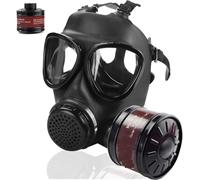 sykua Máscaras de gas de supervivencia nuclear y química, máscara de gas con filtro de carbón activado de 40 mm, máscara respiradora táctica de cara completa para productos químicos, gases, pintura