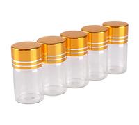 SYLALE 100 Botellas de Vidrio de 2 ml y 16 x 26 mm con Tapas Doradas. Mini frascos de Vidrio, frascos pequeños y Viales.