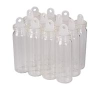 SYLALE 100 Mini Botellas de Vidrio for Deseos, frascos pequeños con tapón de plástico, 11 x 35 x 6,5 mm, 2 ml