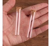 SYLALE 100 Mini Tubos de ensayo de Vidrio de 12 x 60 mm y 4 ml con tapón de Corcho, for Botellas, frascos, Viales, Manualidades DIY.