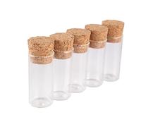 SYLALE 100 Tubos de ensayo de 3 ml y 16 x 35 mm con Tapa de Corcho, frascos de Vidrio, Viales de Vidrio, pequeñas Botellas de Vidrio for Manualidades.