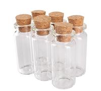 SYLALE 100 Unidades de 10 ml, tamaño 22 x 50 x 12,5 mm, minibotellas de Vidrio for Perfume o Especias, frascos pequeños con tapón de Corcho, Colgantes, Manualidades, Regalo de Boda.