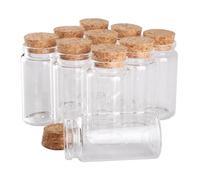 SYLALE 12/24 Piezas 20ml 30ml 40ml 50ml 60ml 70ml 90ml 120ml 150ml Botellas de Vidrio con Corcho Frascos for Especias y Caramelos Contenedor 9 Tamaños U-Pick(70ml,24 Pieces)