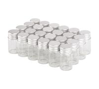 SYLALE 24 Botellas de Vidrio de 22 x 40 mm y 7 ml con Tapa de Aluminio, frascos pequeños de Vidrio for Especias, for Recuerdos de Boda.