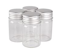 SYLALE 24 Botellas de Vidrio pequeñas de 20 ml con Tapas de Aluminio, frascos de Vidrio de 30 x 50 mm, Viales, recipientes de Vidrio Transparentes, Botellas de Perfume.