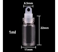 SYLALE 300 Botellas de Vidrio Mini de 1 ml y 2 ml con tapón de plástico, frascos for Especias, Manualidades DIY(1ml)
