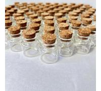 SYLALE 40/72/105 Botellas de Vidrio de 10 ml con Tapones de Corcho, frascos pequeños Transparentes, Mini contenedores for Manualidades, Botellas de Deseos, Almacenamiento de Especias(105 Pieces)