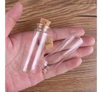 SYLALE 50/100 Unidades de 4/5/6/7/8/10/12/14/15/18/20/25/30 ml, pequeñas Botellas de Vidrio con Corcho, Mini frascos de Vidrio for Manualidades de decoración del hogar.(5ml-22X30mm,100 Pieces)