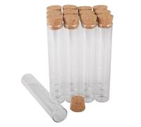 SYLALE 50 Tubos de ensayo de 22 mm de diámetro con tapón de Corcho, Botellas de Vidrio, terrarios, frascos de Vidrio, Viales, Manualidades for Bodas, Recuerdos.(30ml-22x120mm)