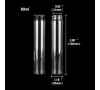 SYLALE Lote de 12 Botellas de Vidrio de 10 ml, 15 ml, 20 ml, 25 ml, 30 ml, 40 ml, 50 ml, 60 ml, 80 ml y 100 ml con Tapas de Aluminio Negro. Frascos for pociones y Especias.(80ml)