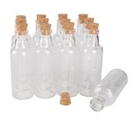 SYLALE Lote de 12 Botellas de Vidrio pequeñas de 12 ml, 15 ml, 25 ml y 35 ml con tapón de Corcho, vacías, for Manualidades, Recuerdos de Boda.(25ml-2.7x8.0cm)