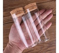 SYLALE Lote de 12 Tubos de ensayo de Vidrio de 50 ml y 120 ml con tapón de Corcho, frascos, Viales y recipientes for Sal for Recuerdos de Boda o Manualidades.(120ml)