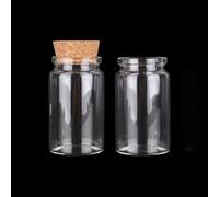 SYLALE Lote de 2 Botellas de Vidrio de 50 ml, 60 ml, 80 ml, 100 ml, 120 ml y 150 ml con Corcho, for Dulces, Especias, Manualidades y Regalos de Boda. 6 tamaños a Elegir.(100ml)