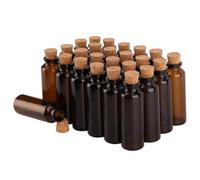 SYLALE Lote de 24 Botellas de Vidrio ámbar de 5 ml, 7 ml, 10 ml, 15 ml, 20 ml y 30 ml con tapón de Corcho, frascos vacíos con Mensaje for Manualidades.(15ml)